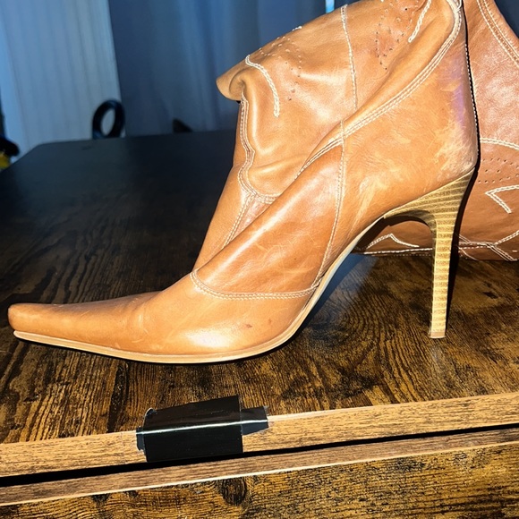 Vintage genuine leather stiletto cowgirl / cowboy boot. - Picture 2 of 5